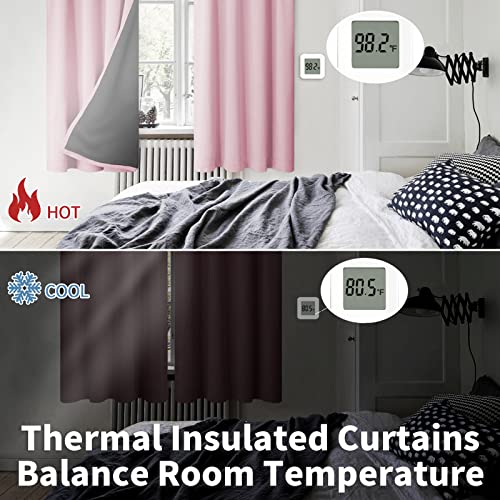 BGment Pink Blackout Curtains for Girls Room 2 Panels Set, Kids Curtains for Baby Nursery Bedroom 63 Inch Length Thermal Insulated Soundproof Full Room Darkening Toddler Room, Each Panel 52 Inch Wide - Image 4