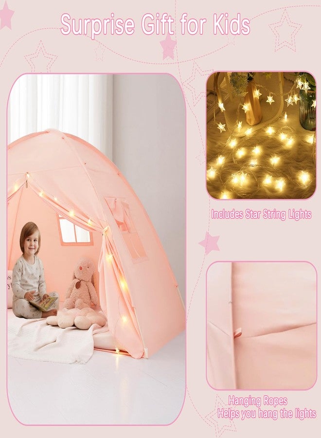 Akiky Bed Tent Bed Canopy Twin Size with Bottom,Kids Tent with Lights Portable Foldable Bunk Bed Curtains for Girls Boys (Pink, Twin) - Image 4