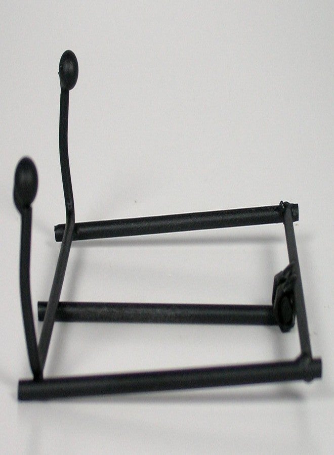 بانبيري ديزاينز حوامل عرض معدنية سوداء قابلة للطي - حوامل عرض سطحية للوحات والبلاط والصور والكتب واللوحات الفنية القماشية - تصميم ثابت للغاية - مجموعة من 3 حوامل، ارتفاع 4 بوصات × عرض 3.88 بوصة - Image 4