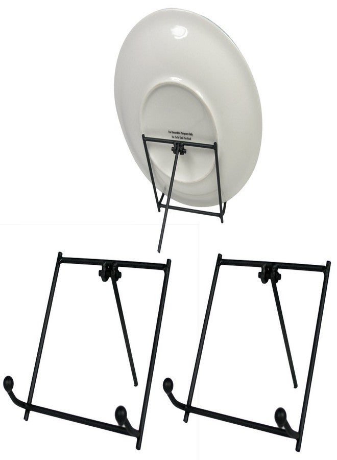 بانبيري ديزاينز حوامل عرض معدنية سوداء قابلة للطي - حوامل عرض سطحية للوحات والبلاط والصور والكتب واللوحات الفنية القماشية - تصميم ثابت للغاية - مجموعة من 3 حوامل، ارتفاع 4 بوصات × عرض 3.88 بوصة - Image 1