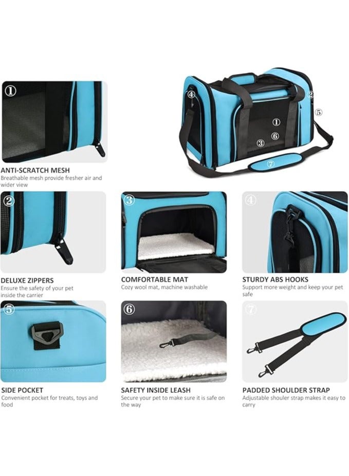 Pet Carrier for Small Medium Cats Dogs Puppies up to 15 Lbs, Airline Approved Small Dog Carrier Soft Sided, Collapsible Travel Puppy Carrier - Image 2