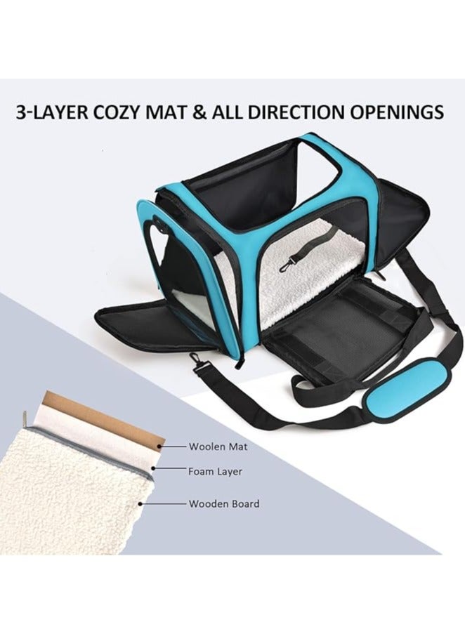 Pet Carrier for Small Medium Cats Dogs Puppies up to 15 Lbs, Airline Approved Small Dog Carrier Soft Sided, Collapsible Travel Puppy Carrier - Image 3