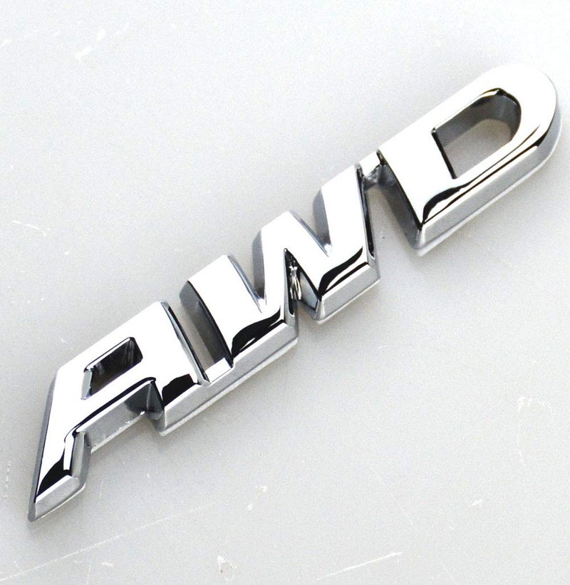 EmbRoom AWD Emblem, 3D Metal Tailgate Side Sticker Badge Replacement For 4x4 All Wheel Drive SUV Off Road (Chrome) - Image 2