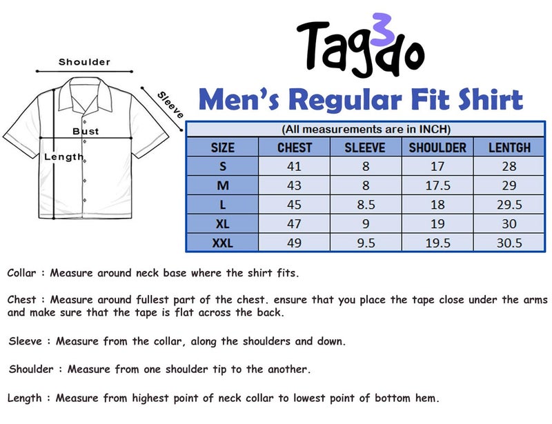TAGDO Men's Casual Shirt|| Solid Shirt|| Half Sleeve (Half-Shirt-5160-White-XXL) - Image 3
