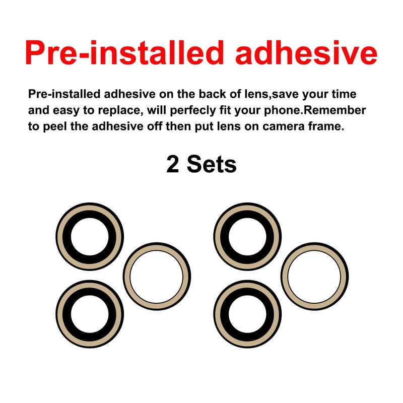 Perzework 2 Set Original Back Rear Camera Lens Glass Replacement for iPhone 12 Pro Max 6.7-inches with pre-Installed Adhesive and Reparing Toolkit - Image 4