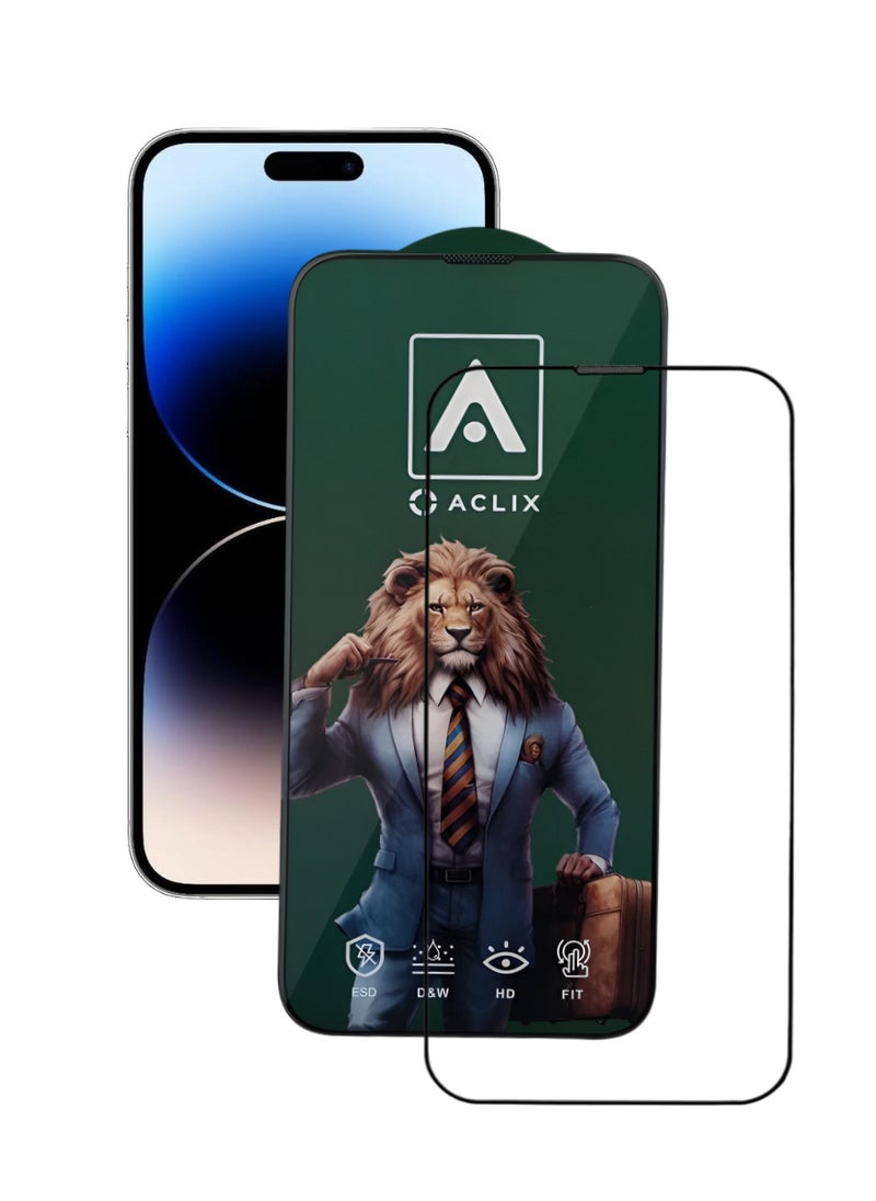 ACLIX Antistatic ESD Dustproof Premium Quality High Definition Tempered Glass Screen Protector Designed For  iPhone 14 Pro - Image 1