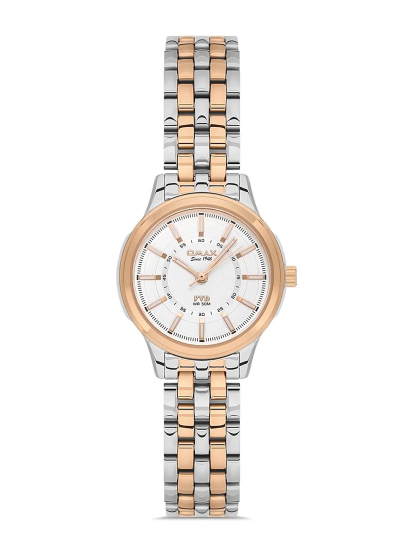 OMAX - Omax Women's Silver Casual Luxury Wrist Watch, Watches for Women, Stainless Watches, Steel Band, White Round Dial, Waterproof Watch, 1 Year Warranty - Image 1
