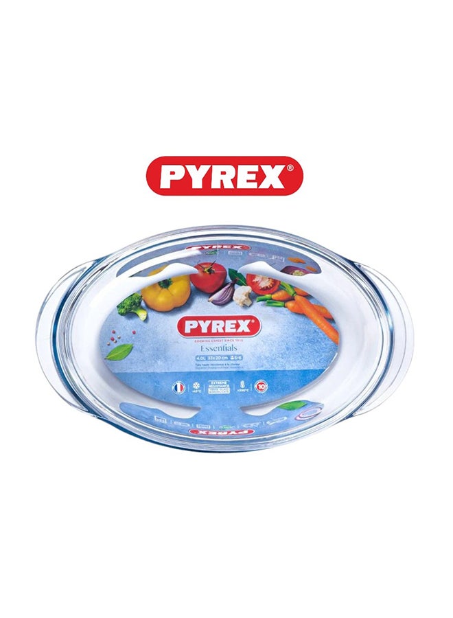 Pyrex Essential Casseroles Oval 4L - Versatile Borosilicate Glass Dish for Baking, Roasting, and Serving Clear - Image 2
