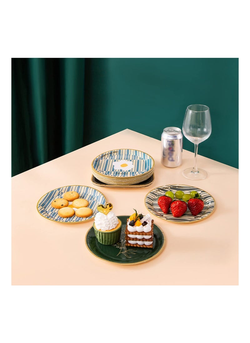 Generic Cake Paper Plates Candy Disposable Plate Round Paper Dessert Plates Degradable Party Plate Strong, Sturdy Party Supplies Plates for Birthday, Holiday, Wedding, Dining 40 Pack, 7In  - Image 2