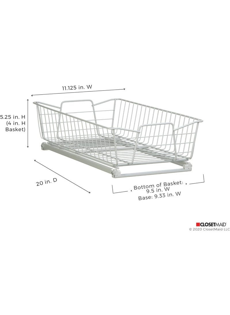 ClosetMaid ClosetMaid 11 in. Pull Out Cabinet Organizer, Heavy Duty, Slide Out Pantry Shelves Drawers for Kitchen, Bathroom, White  - Image 2