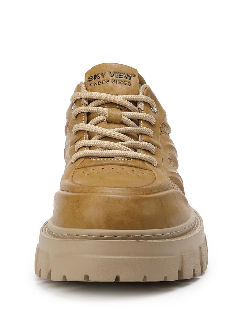 Sky View SKY VIEW Men's Fashion Shoes Low Top Platform Light Martin Boots Casual Athletic Hiking Shoes Chunky Walking Sneakers For Men Yellow-03  - Image 5
