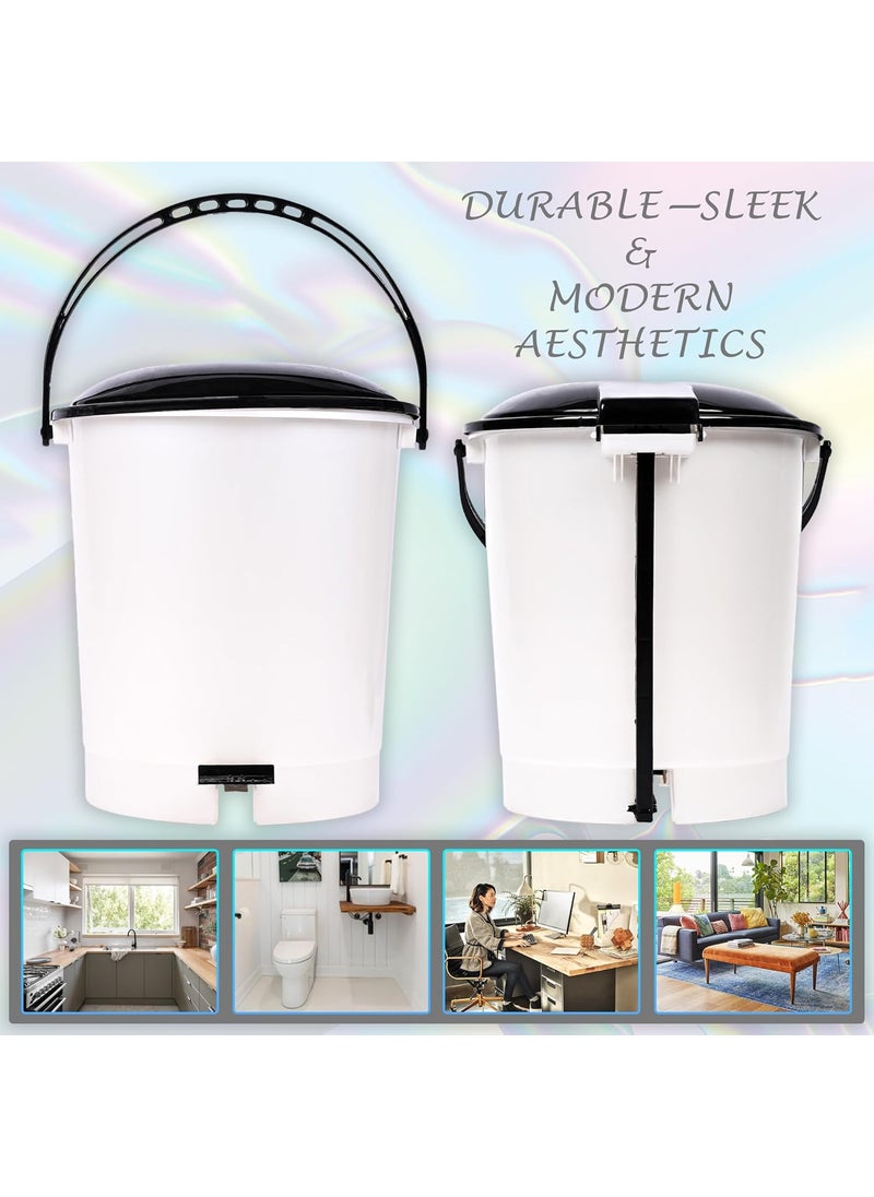 Urbane Home Urbane Home Pack of 3 Pedal Dustbin Dustbin with Lid Garbage Bin with Handle Dustbin for KitchenBathroom Wet Dry Waste Bin Black Dhakkan Trash Can 10 LTR Multicolor  - Image 5