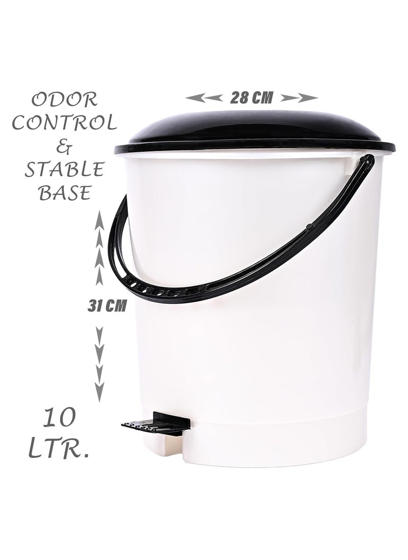 Urbane Home Urbane Home Pack of 3 Pedal Dustbin Dustbin with Lid Garbage Bin with Handle Dustbin for KitchenBathroom Wet Dry Waste Bin Black Dhakkan Trash Can 10 LTR Multicolor  - Image 3