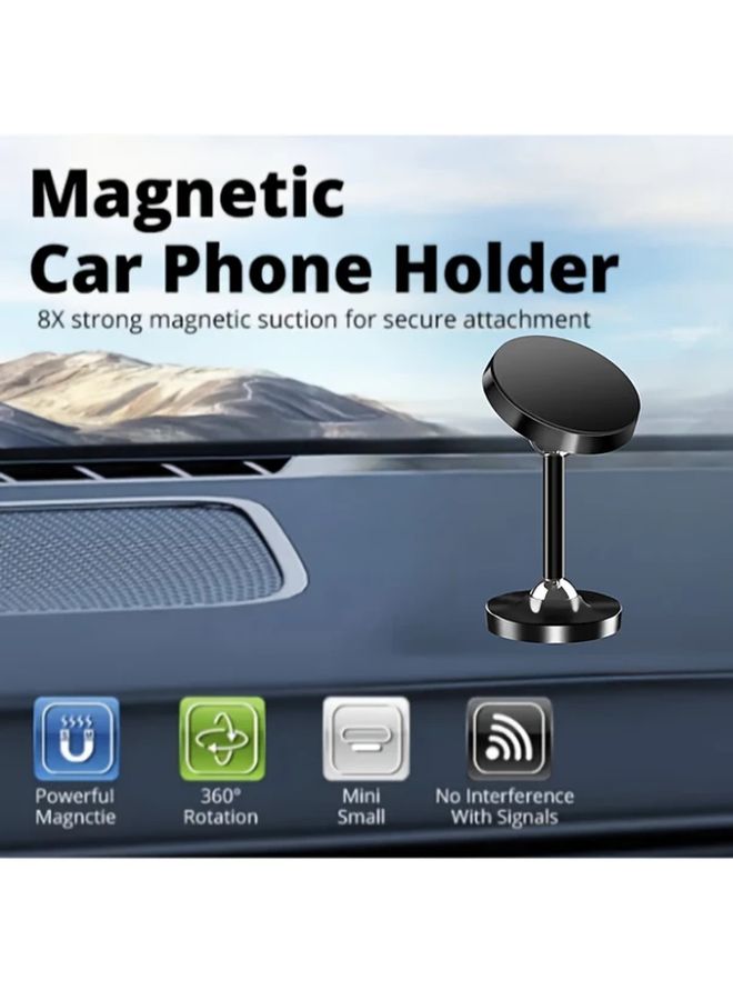 Black Multi Angle Adjustable Magnetic Phone Holder Dashboard Use Dual Axis Rotation Compatible iPhone - Image 3