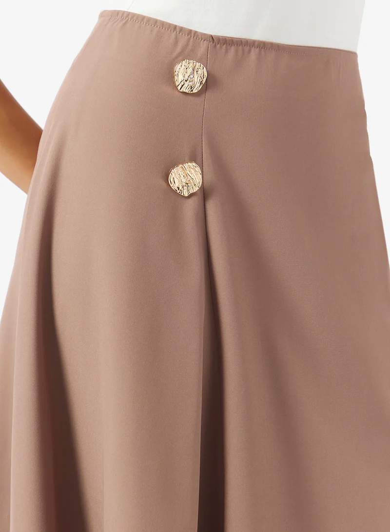 Ella  A-line Skirt With Side Pleats for Women | Best Price UAE
