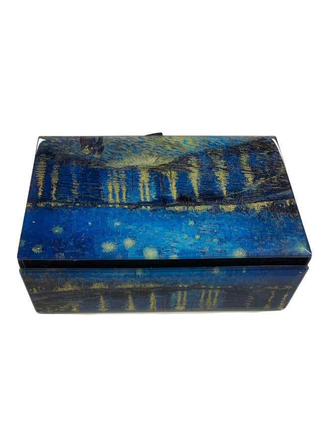 Value Arts Vincent Van Gogh Keepsake Box, Starry Night at the Rhone Jewelry & Trinkets Beveled Glass, Lined, Hinged Lid - Image 5