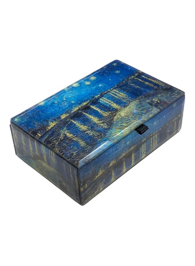 Value Arts Vincent Van Gogh Keepsake Box, Starry Night at the Rhone Jewelry & Trinkets Beveled Glass, Lined, Hinged Lid - Image 3