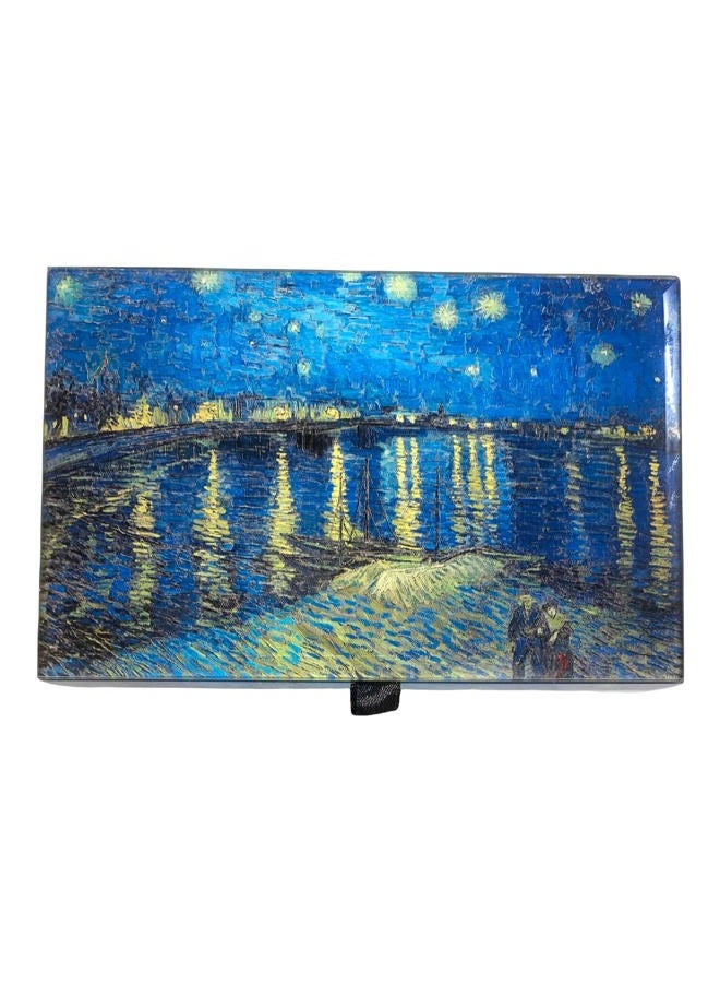 Value Arts Vincent Van Gogh Keepsake Box, Starry Night at the Rhone Jewelry & Trinkets Beveled Glass, Lined, Hinged Lid - Image 2