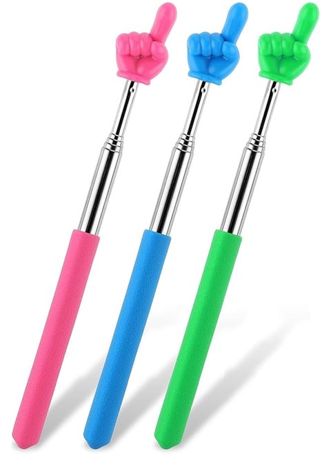 Telescopic Teachers Pointer 3Pcs Extendable Pointing Stick Retractable Pointer Whiteboard Pointer Hand Pointer Stick For Teacher Classroom Aids Pink Blue Green