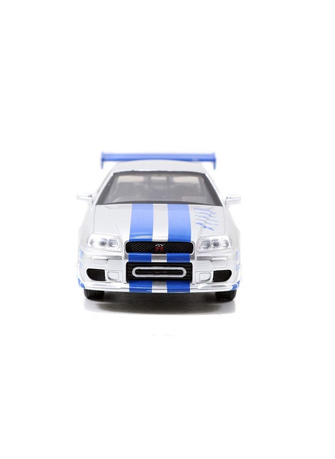 Jada Toys - Fast & Furious Brian'S Nissan Skyline Gtr R34 Silver & Nissan Gtr R34 Blue 1:32 Die Cast Car Toys For Kids And Adults - Image 1