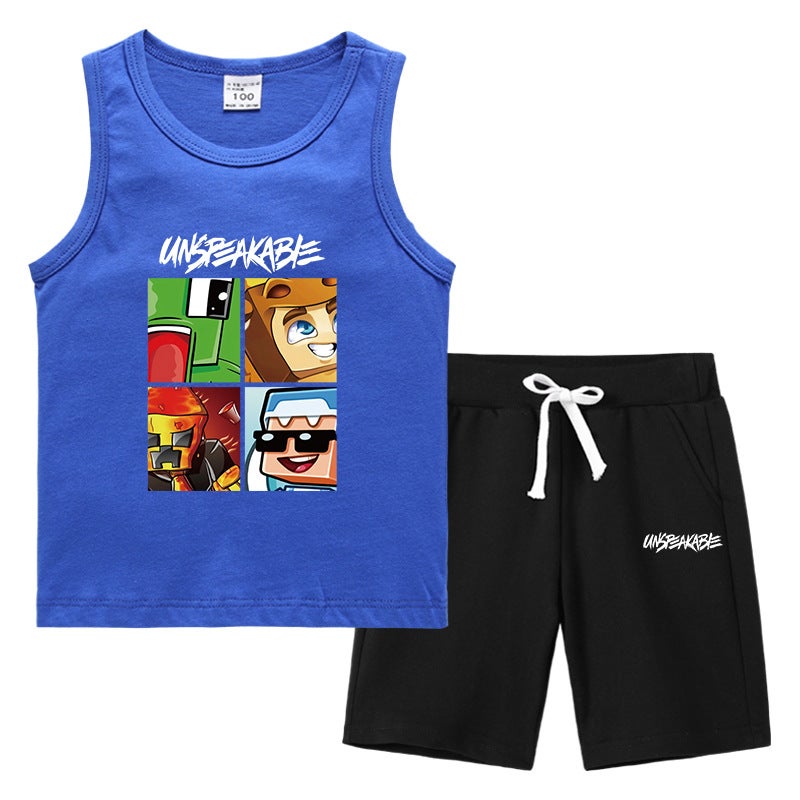 2023 Children'S Summer Vest Pants Sports Casual Base Shirt Outer Wear Thin Sleeveless Two-Piece Suit For Small And Medium-Sized Children - Image 3