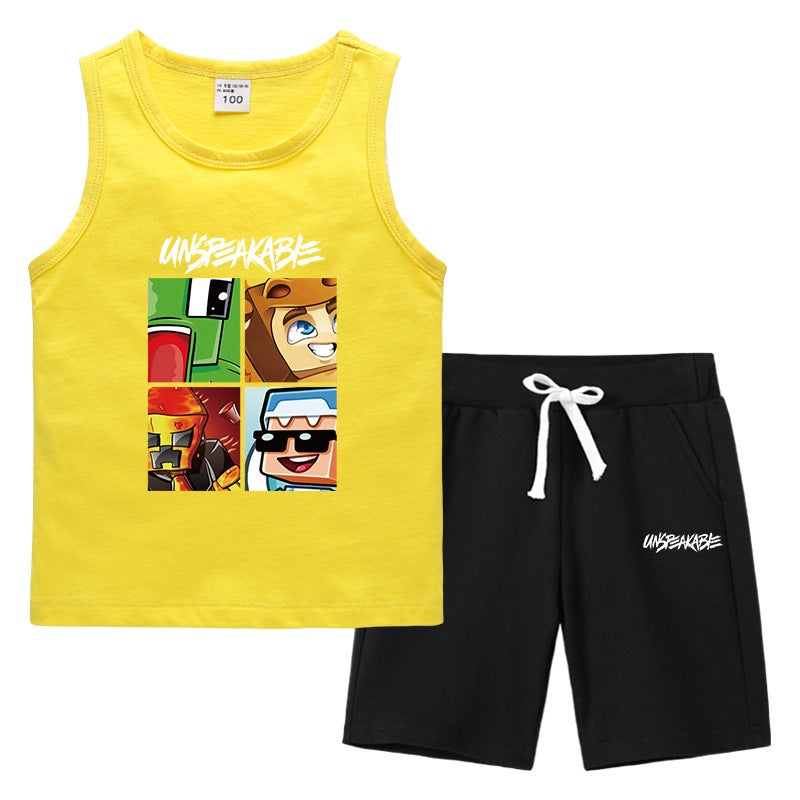 2023 Children'S Summer Vest Pants Sports Casual Base Shirt Outer Wear Thin Sleeveless Two-Piece Suit For Small And Medium-Sized Children - Image 5