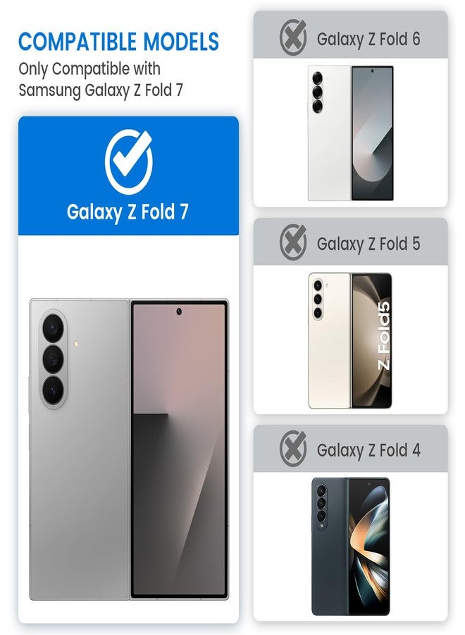 VEGO for Galaxy Z Fold 7 Case, Compatible with MagSafe, with [Hinge Protection][Front Privacy Screen Protector], Magnetic Anti-Peeping Translucent Slim Clear Cover for Samsung Z Fold 7 5G - Black - Image 2