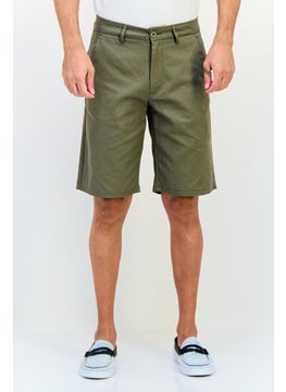 DeFacto Men Plain Chino Short, Olive  - Image 1