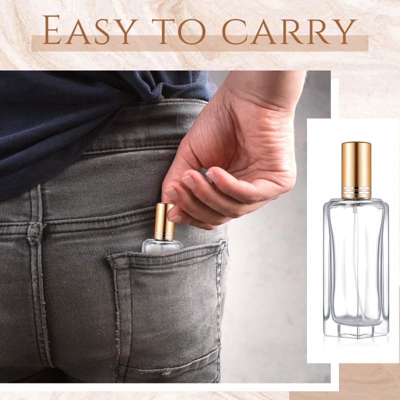 Domensi 30 Pcs 10/20/30 ml Perfume Travel Refillable Bottles Glass Spray Bottle Perfume Atomizer for Cologne Dispenser Leak-proof Fragrance Bottles Atomizer Pump Bottle Kit (Gold) - Image 5