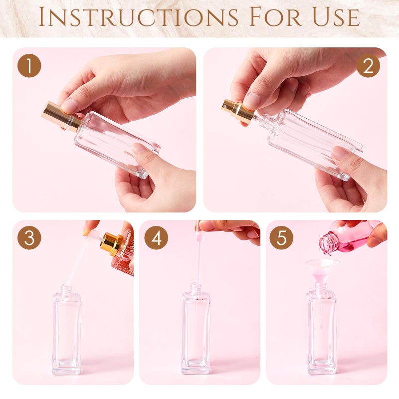 Domensi 30 Pcs 10/20/30 ml Perfume Travel Refillable Bottles Glass Spray Bottle Perfume Atomizer for Cologne Dispenser Leak-proof Fragrance Bottles Atomizer Pump Bottle Kit (Gold) - Image 4