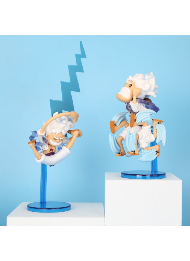Generic - One Piece Cartoon Handmade Q Version Nika Luffy Blind Box Handmade Ornaments Sun God Form Five-gear Luffy-color:Version Of Nika Luffy 5 Models [bag] - Image 1