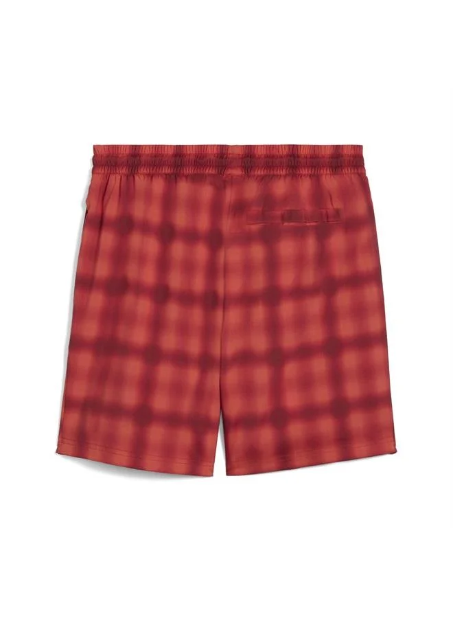 Puma Red Fire-AOP Wardrobe Essentials Relaxed 6" Woven Shorts Men for Men | Best Price UAE