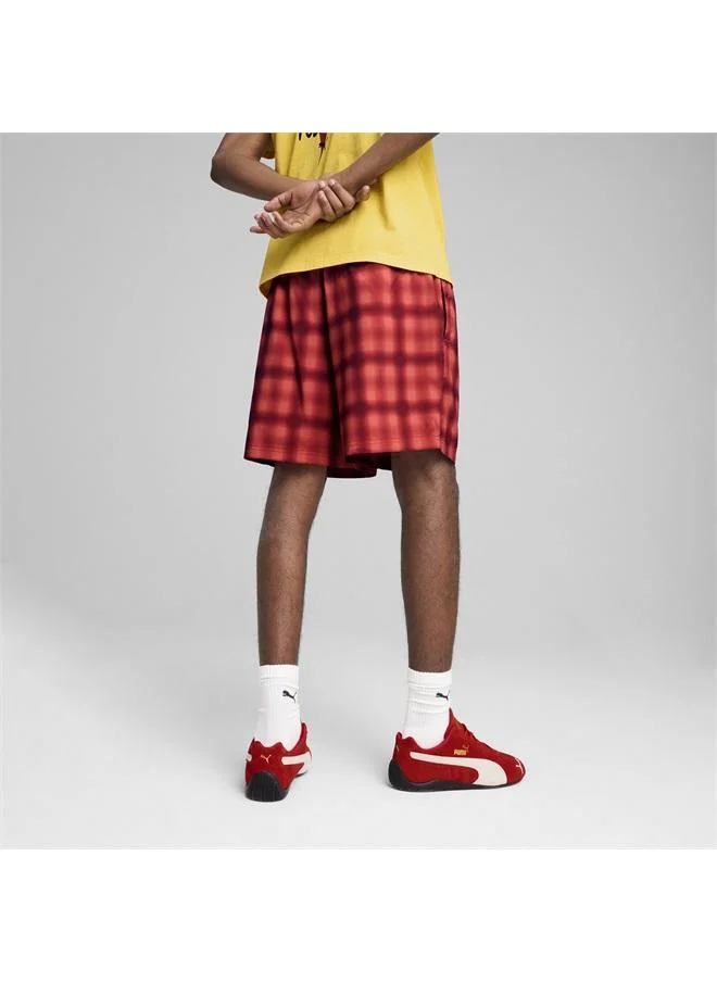 Puma Red Fire-AOP Wardrobe Essentials Relaxed 6" Woven Shorts Men for Men | Best Price UAE
