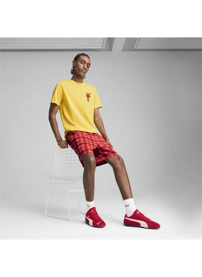 Puma Red Fire-AOP Wardrobe Essentials Relaxed 6" Woven Shorts Men for Men | Best Price UAE
