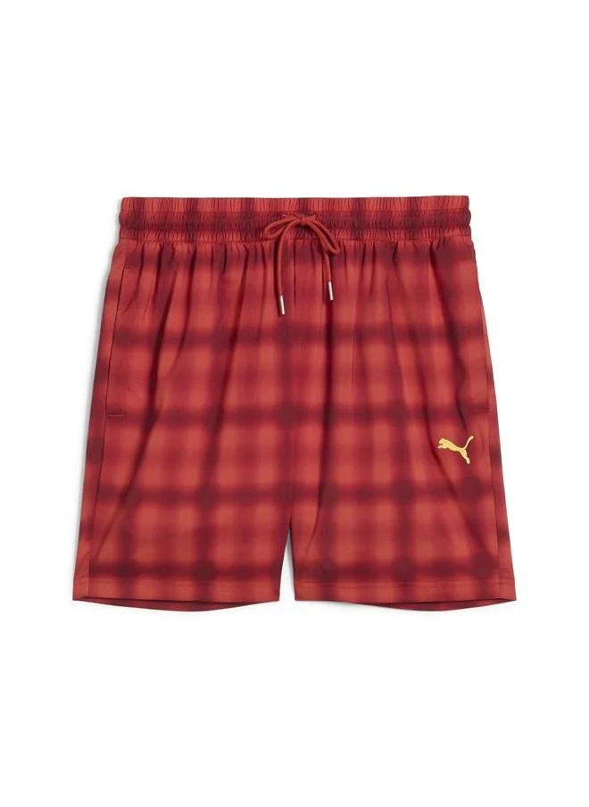 Puma Red Fire-AOP Wardrobe Essentials Relaxed 6" Woven Shorts Men for Men | Best Price UAE