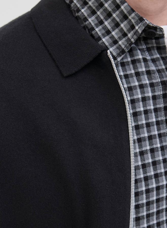 ريبل كارديجان محبوك بياقة بولو وسحَّاب غلق - Image 5