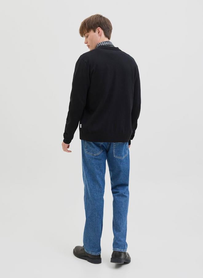 ريبل كارديجان محبوك بياقة بولو وسحَّاب غلق - Image 4