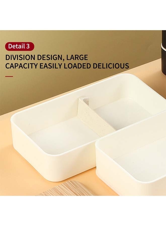 HaHaHai 2- Layer Leakproof Bento Box - large lunch box, stackable Japanese-style lunch box with insulated lunch bag, lunch container with food compartment, rectangular lunch box with cutlery set, with carry cup for soup, sauce cup - Image 5
