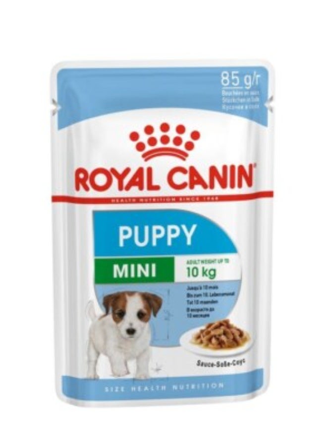Royal Canin Size Health Nutrition Mini Puppy Wet Food Pouch Pack 12x85g - Image 1
