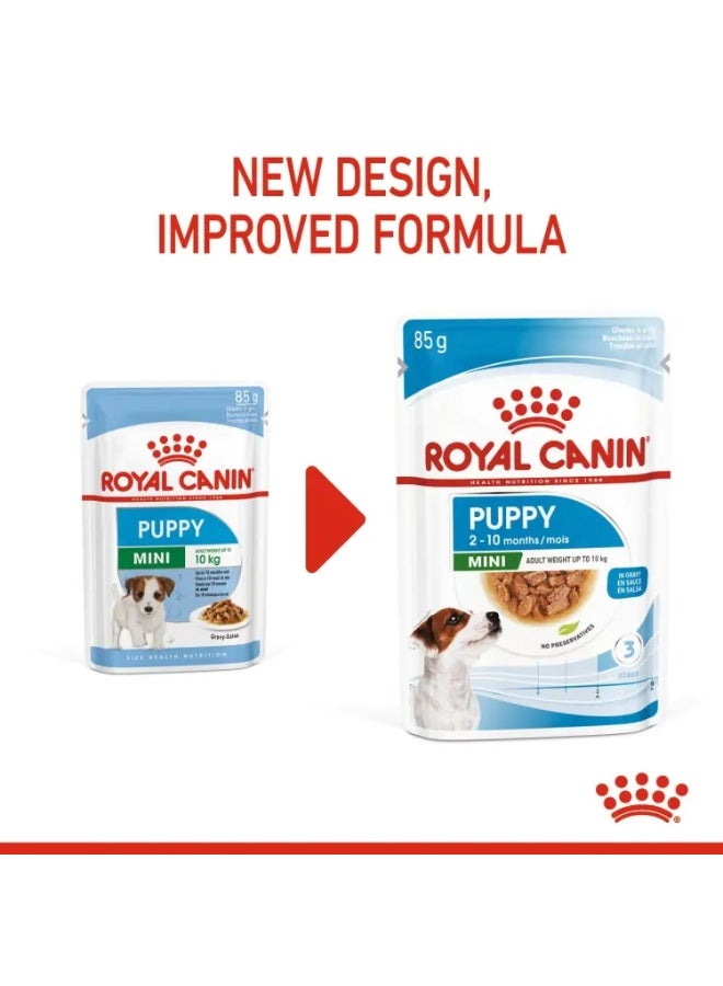 Royal Canin Size Health Nutrition Mini Puppy Wet Food Pouch Pack 12x85g - Image 3