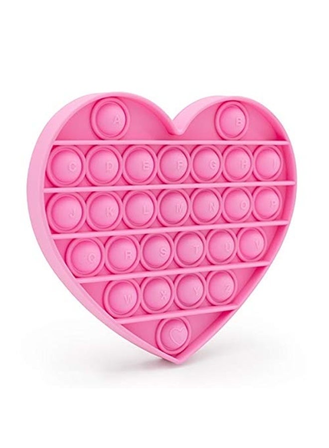 SOTI Pink Heart for Girls Pop Bubble Fidget Xmas Gift Sensory Toy with Alphabets Kids Birthday Party Classroom Prize Stress Reliever Pink Heart - Image 1