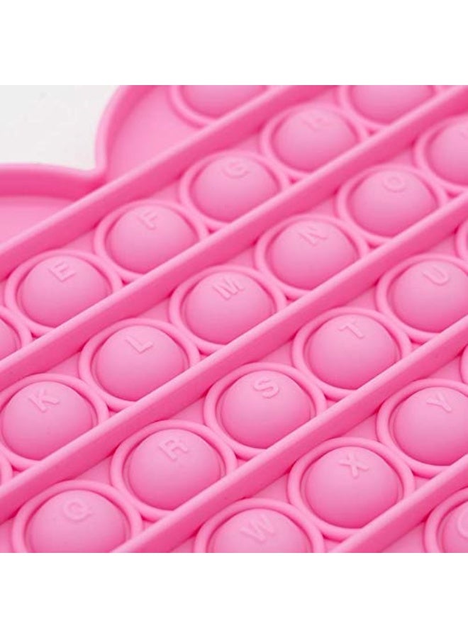 SOTI Pink Heart for Girls Pop Bubble Fidget Xmas Gift Sensory Toy with Alphabets Kids Birthday Party Classroom Prize Stress Reliever Pink Heart - Image 4