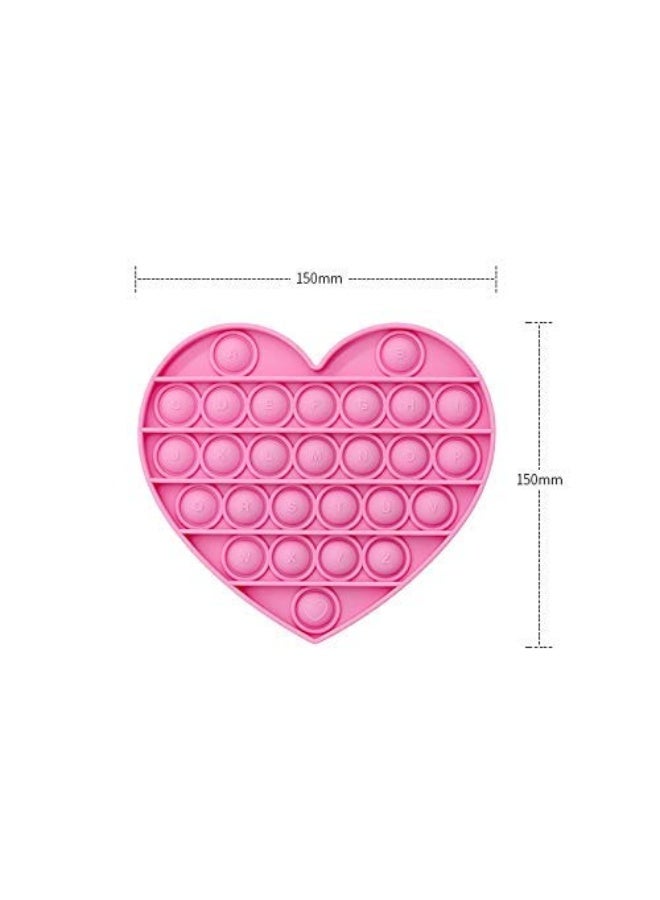 SOTI Pink Heart for Girls Pop Bubble Fidget Xmas Gift Sensory Toy with Alphabets Kids Birthday Party Classroom Prize Stress Reliever Pink Heart - Image 3