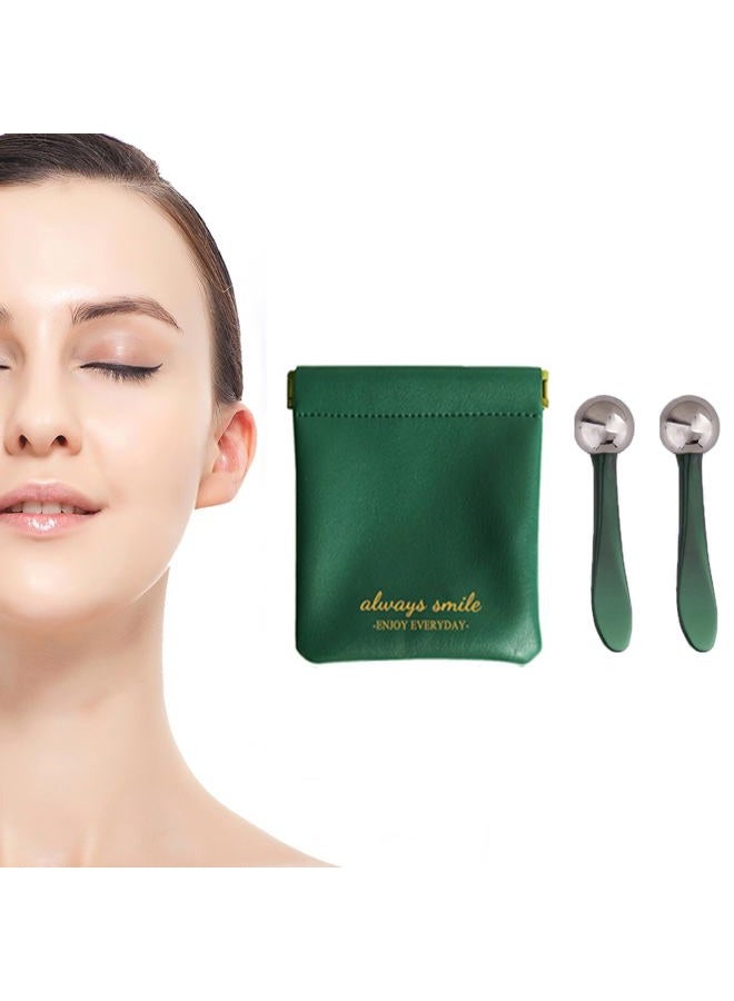 Marfort 2 in 1 Roller Eyes Cream Applicator Wand and T-Shape Massager Tool for Facial Massage, Reduce Puffiness (Green-1) - Image 1