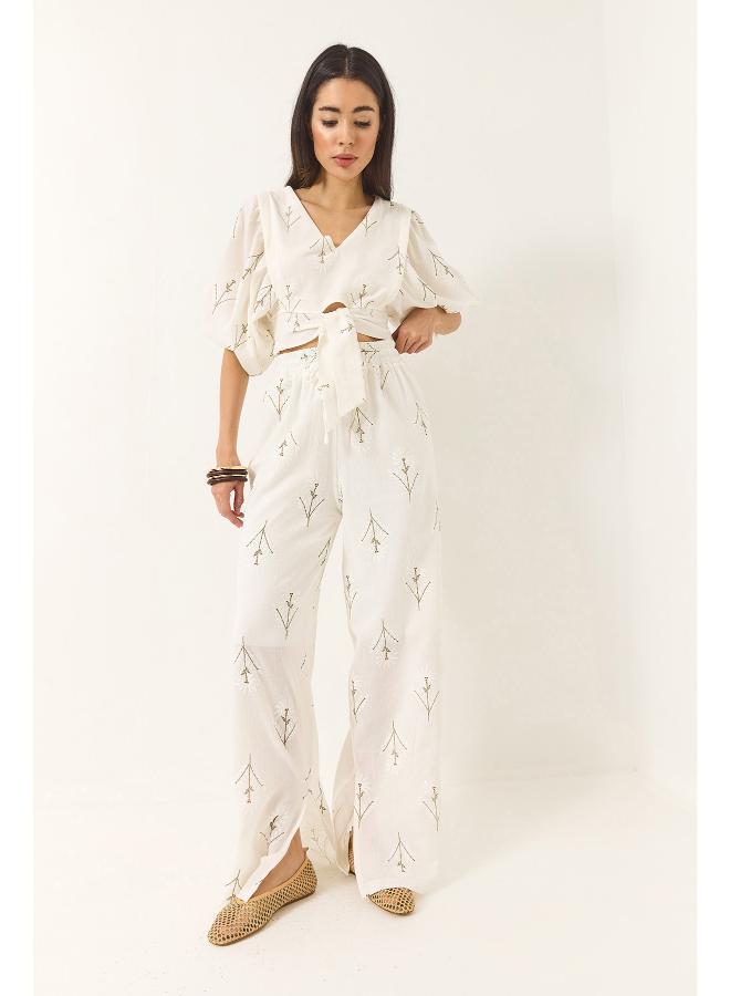 Ginger Floral Wrap Top & Pant Coord Set - Image 1