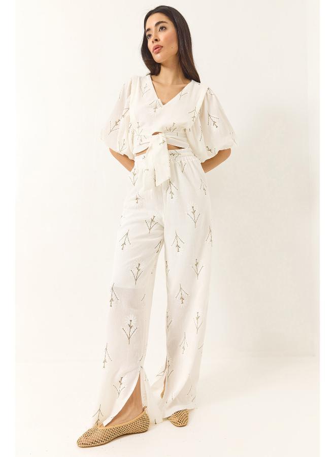 Ginger Floral Wrap Top & Pant Coord Set - Image 3