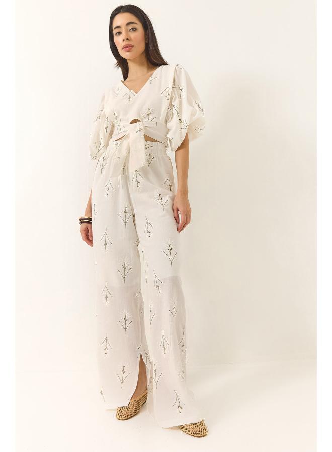 Ginger Floral Wrap Top & Pant Coord Set - Image 4