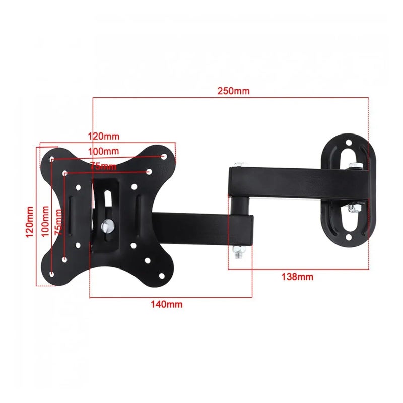Adjustable TV Wall Mount Swivel Bracket for 14 to 27 Inch LED LCD Monitor Flat Panel - Image 3