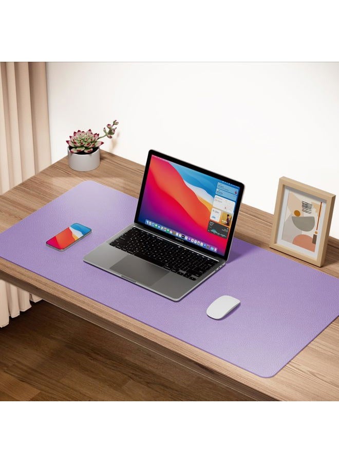Boutilon Leather Desk Pad Protector,Non-Slip Mouse Pad,Laptop Desk Pad,Office Mouse Mat,Waterproof Leather Desk Blotter,Desk Writing Pad for Office and Home (M-Purple,30"x14") - Image 2