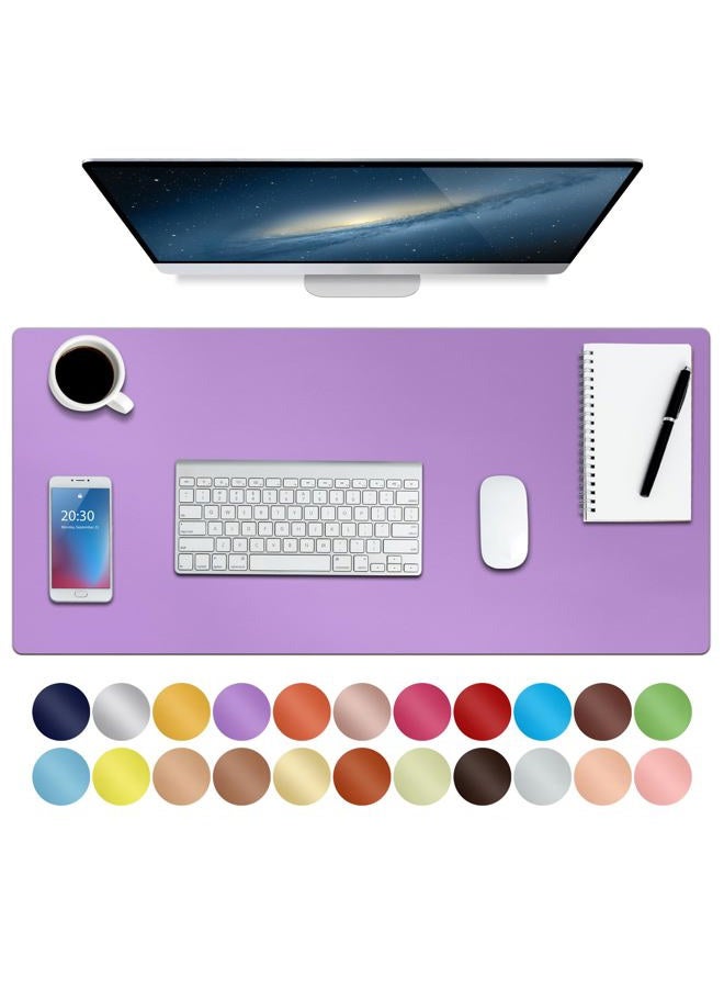 Boutilon Leather Desk Pad Protector,Non-Slip Mouse Pad,Laptop Desk Pad,Office Mouse Mat,Waterproof Leather Desk Blotter,Desk Writing Pad for Office and Home (M-Purple,30"x14") - Image 1